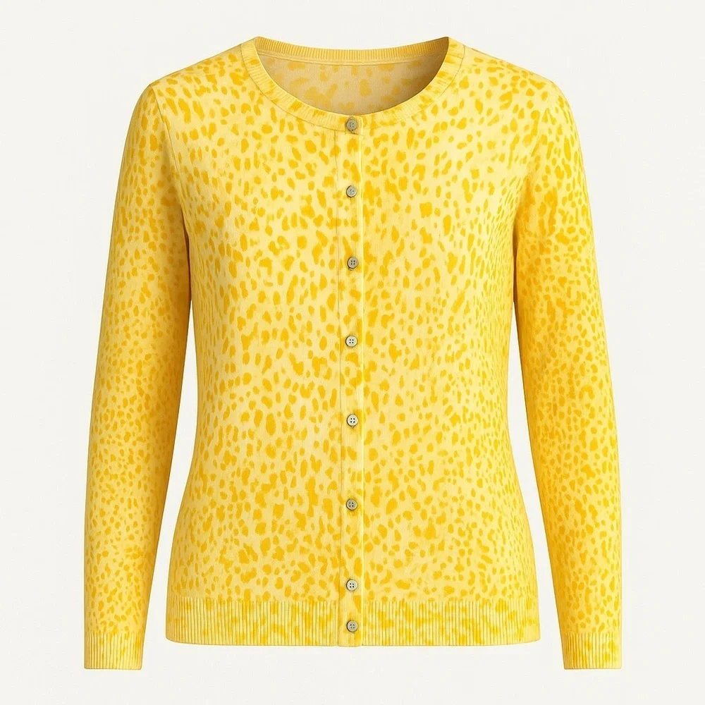 Sunshine Yellow Statement Cardigan – Cheerful Everyday Style Sweater EUC M #651